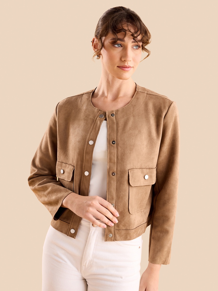 Suede Cropped Jacket