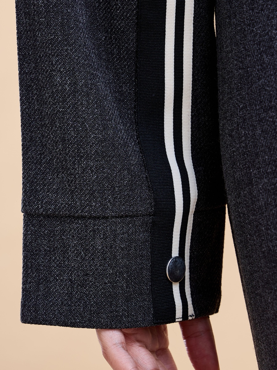 Contrast Tape Detail Cropped Jacket