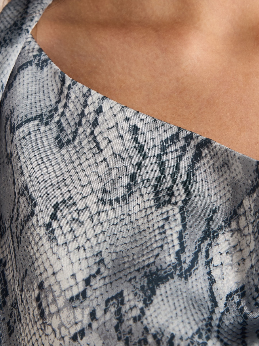 Animal Print Sleeveless Cowl Neck Top