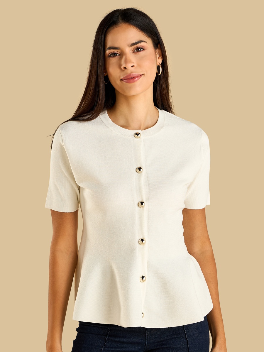 Textured Peplum Top