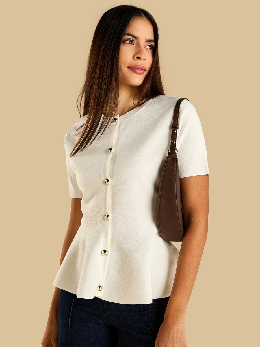 Textured Peplum Top