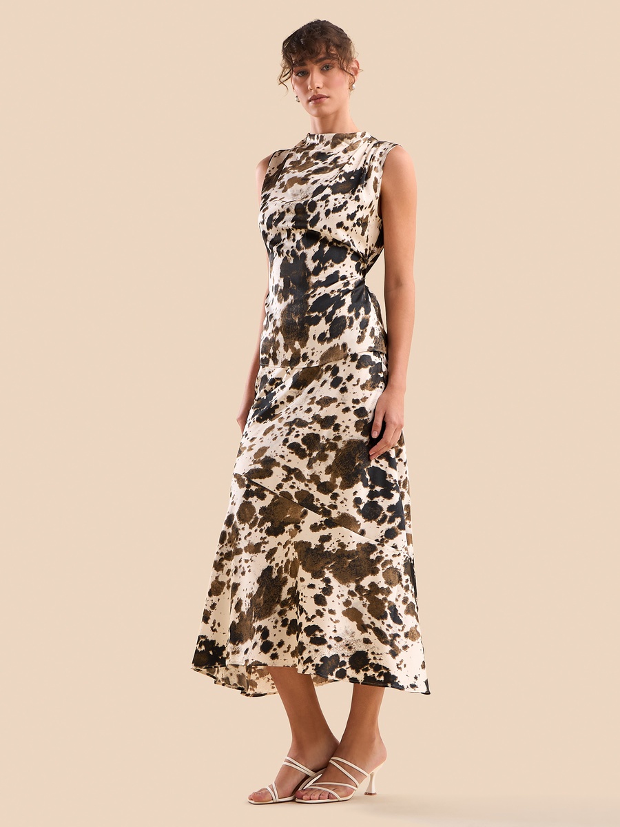 Printed Sleeveless Satin Top