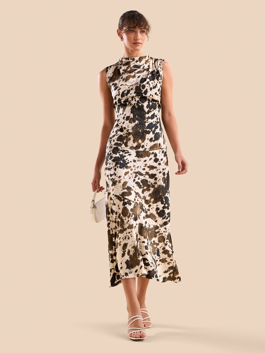 Printed Sleeveless Satin Top