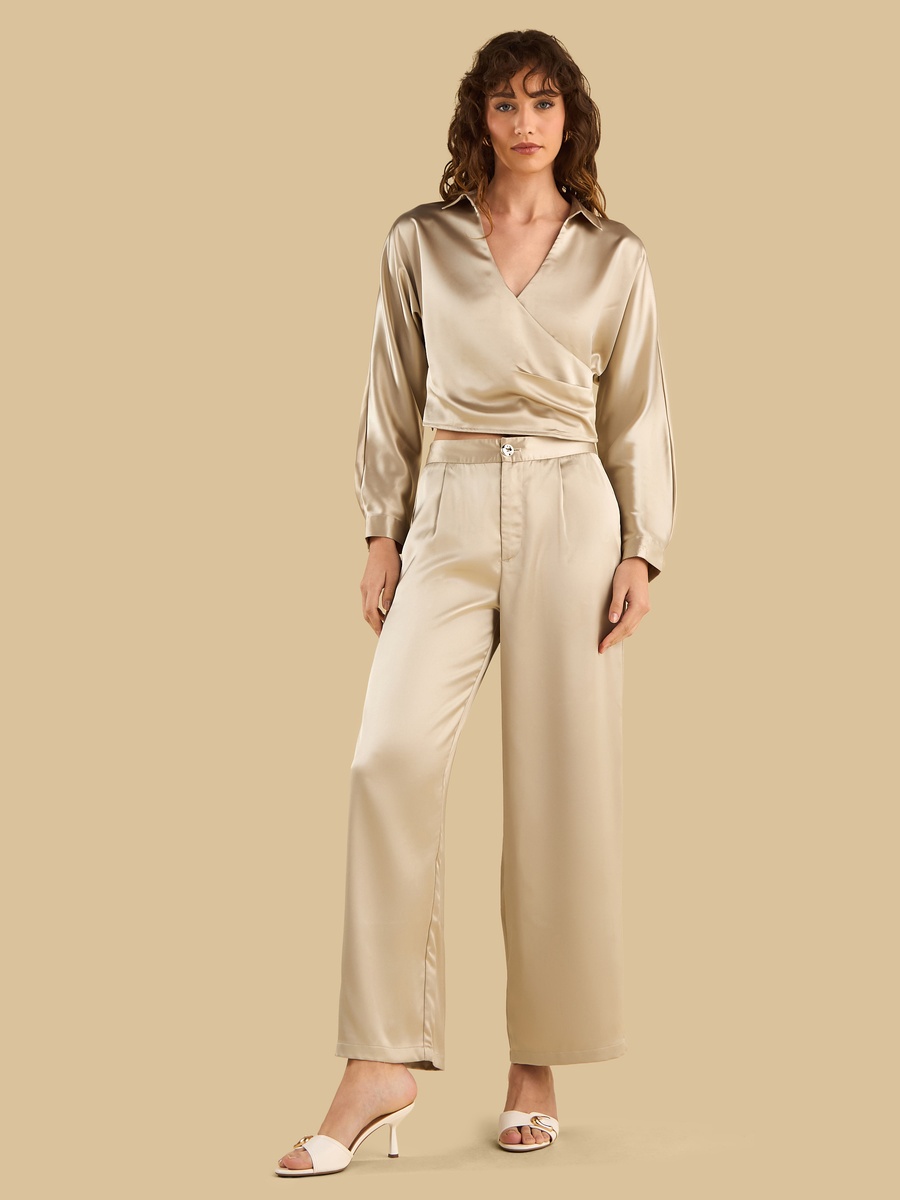 Wrap Top with Wide Cuff