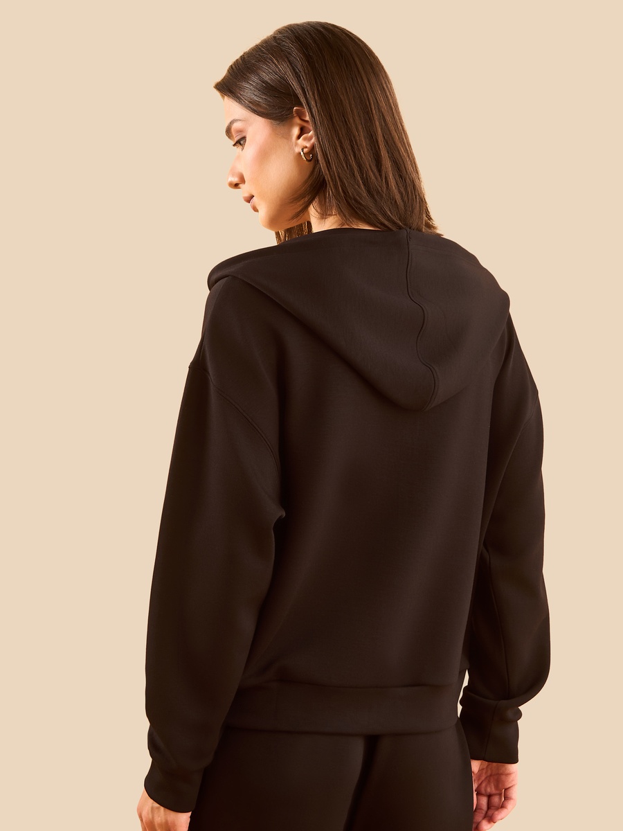 Plain Zip Through Hoodie with Pockets