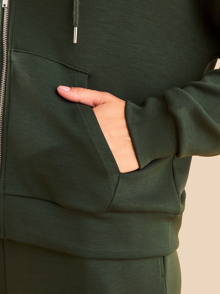 Plain Zip Through Hoodie with Pockets