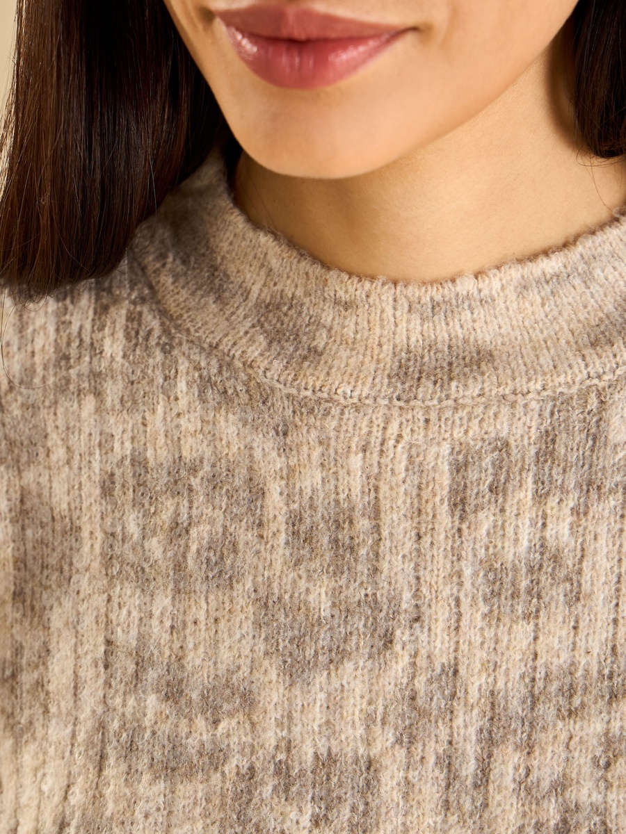 Sequin Embellished Jacquard Sweater