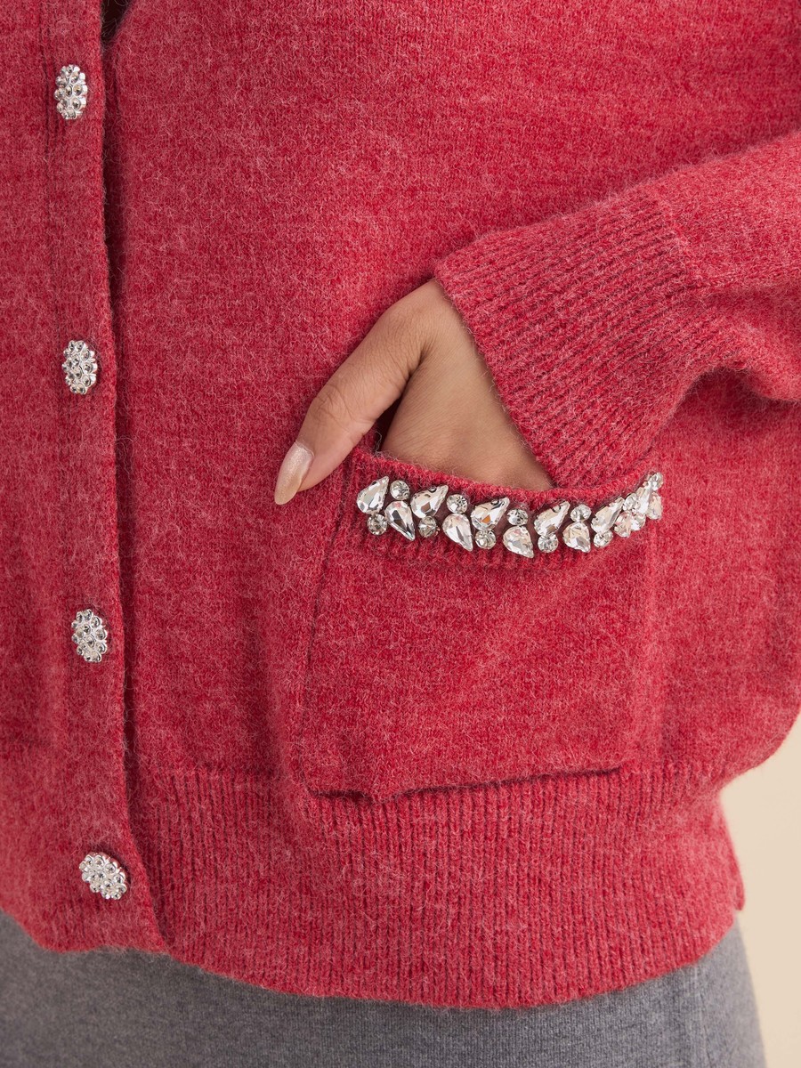 Embellished Cardigan with Pockets