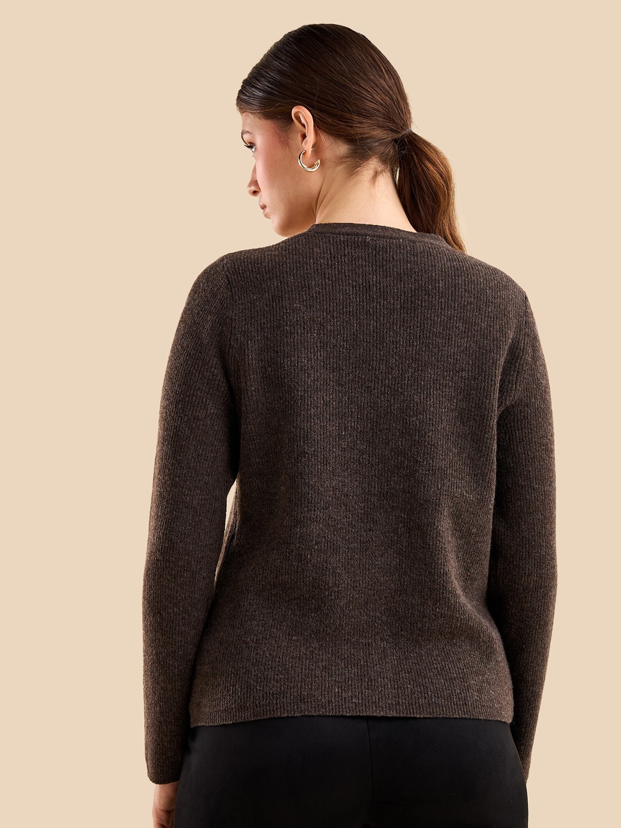 Textured V Neck Cardigan