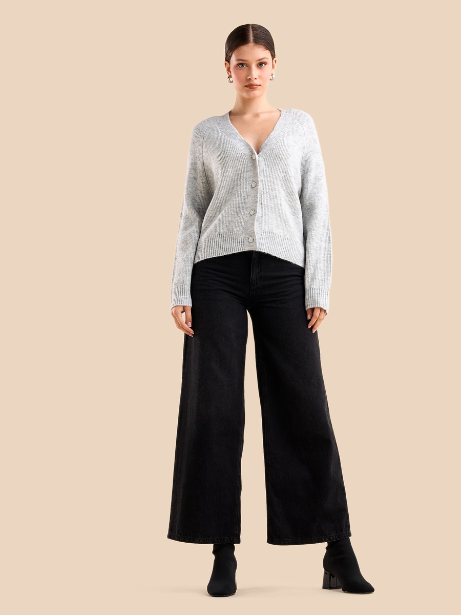 Embellished Button Cardigan