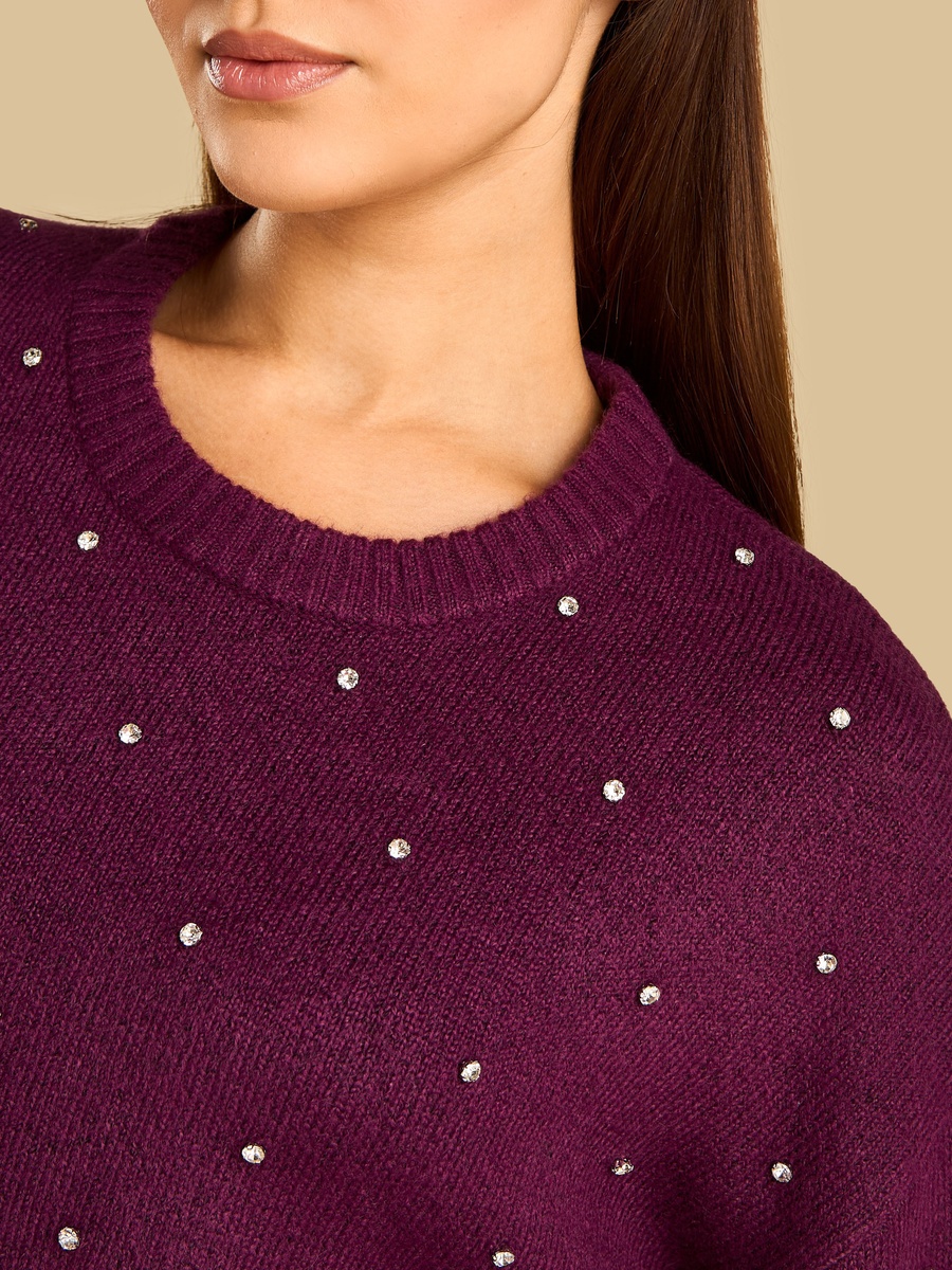 Embellished Round Neck Sweater