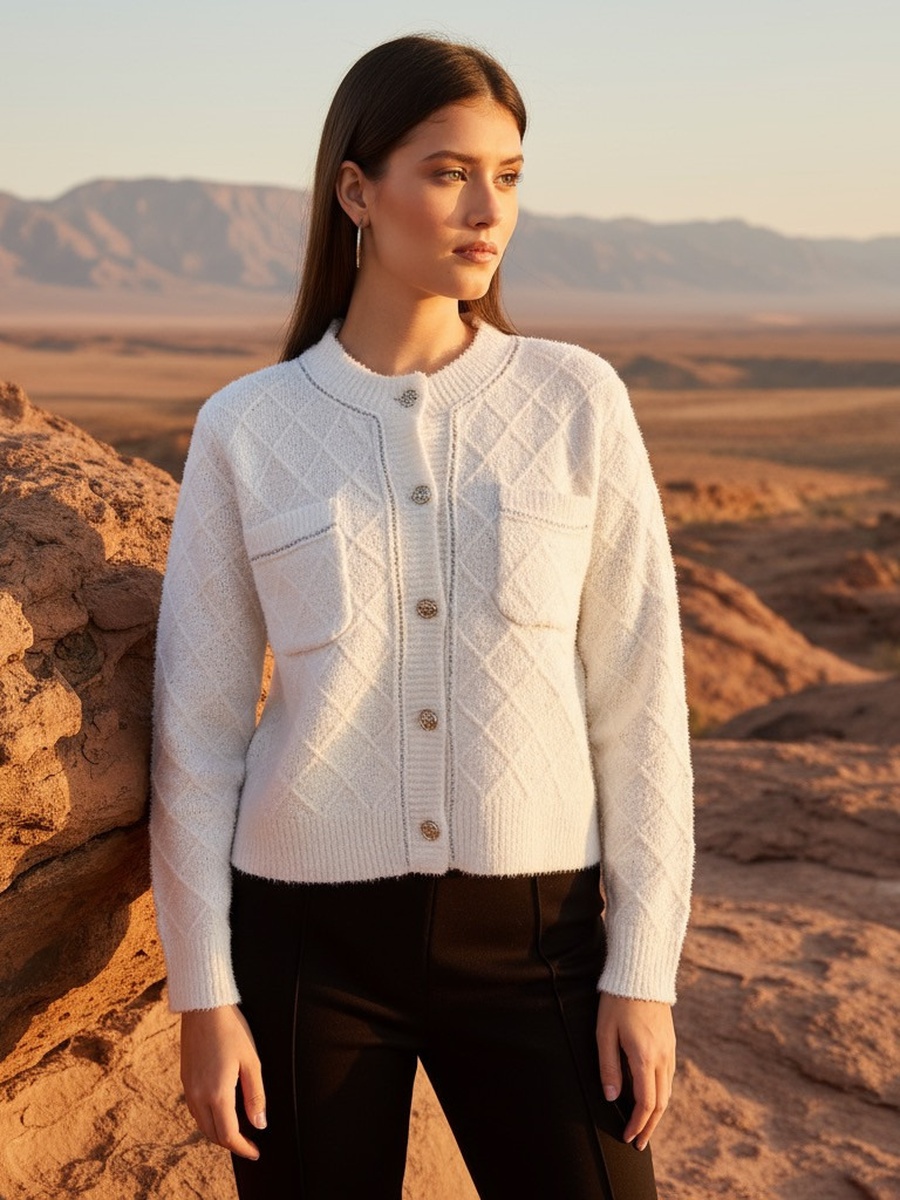 Textured Lurex Cardigan