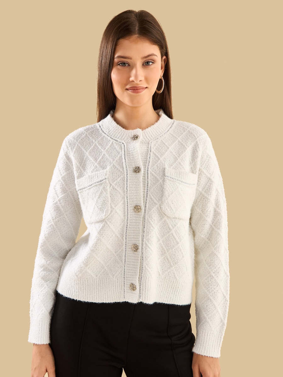 Textured Lurex Cardigan