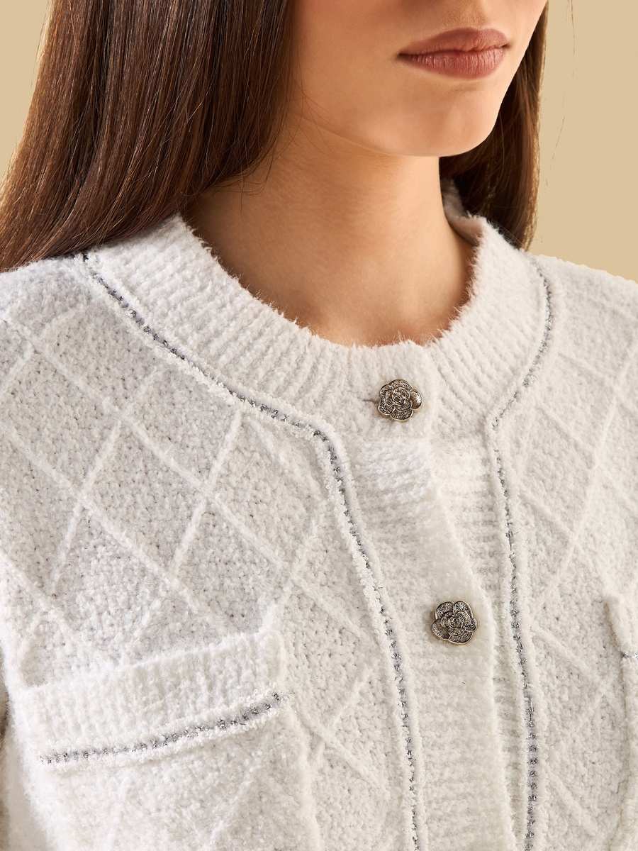 Textured Lurex Cardigan