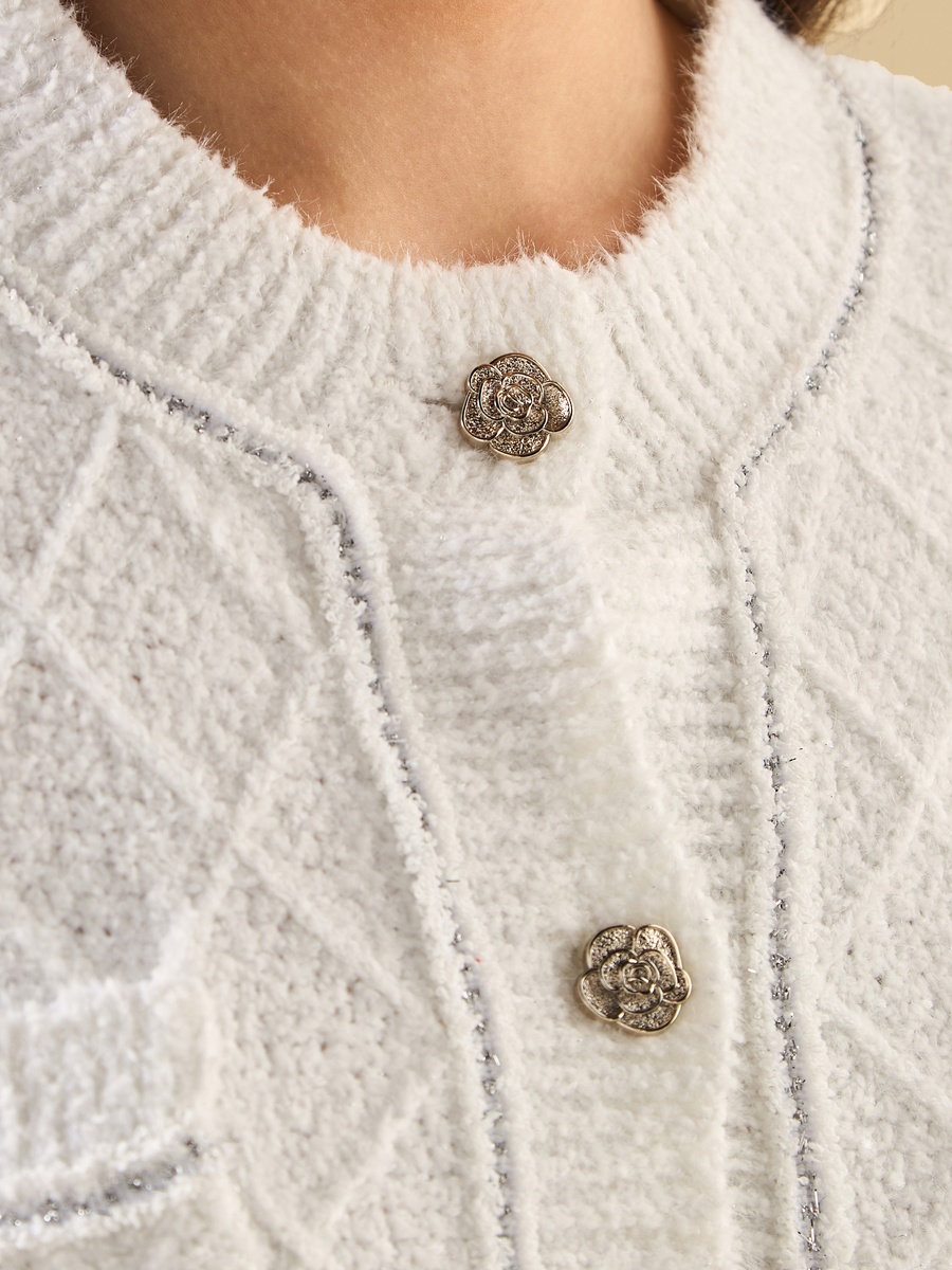 Textured Lurex Cardigan