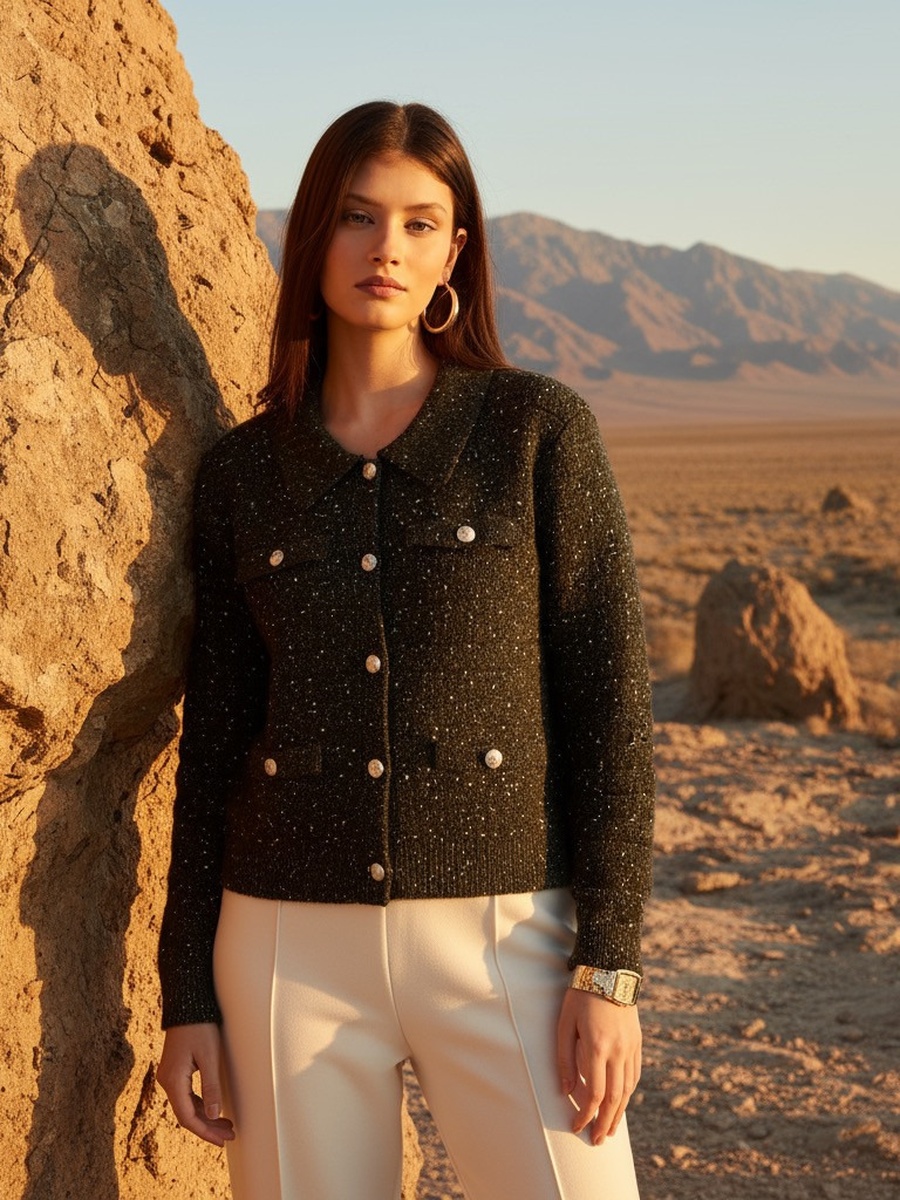 Textured Tweed Cardigan
