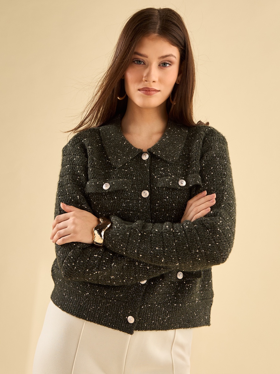 Textured Tweed Cardigan