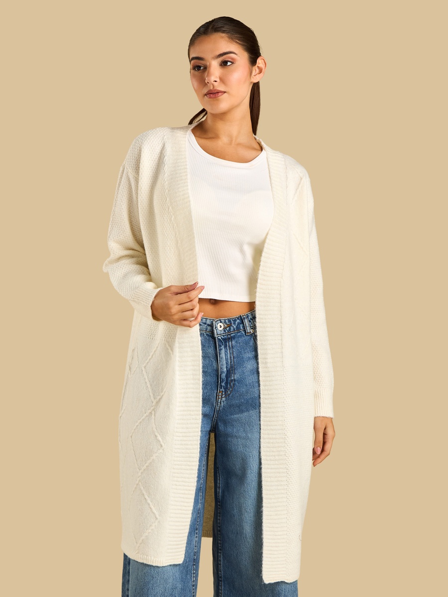 Textured Longline Cardigan