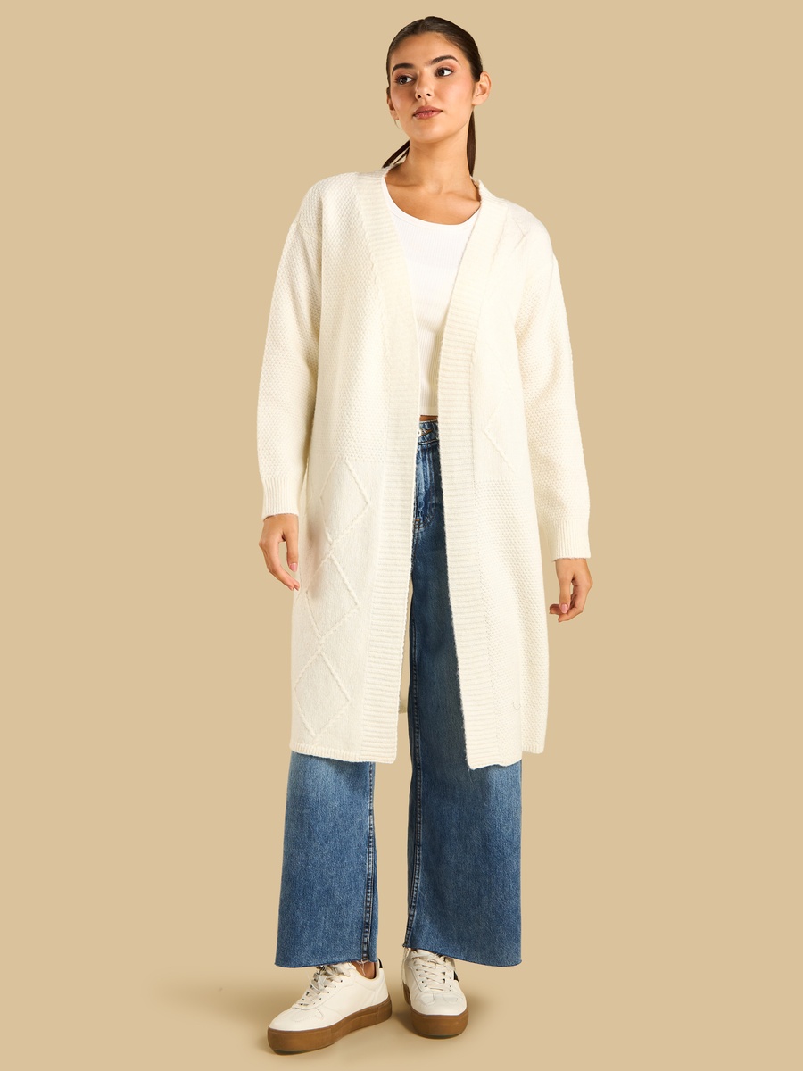 Textured Longline Cardigan