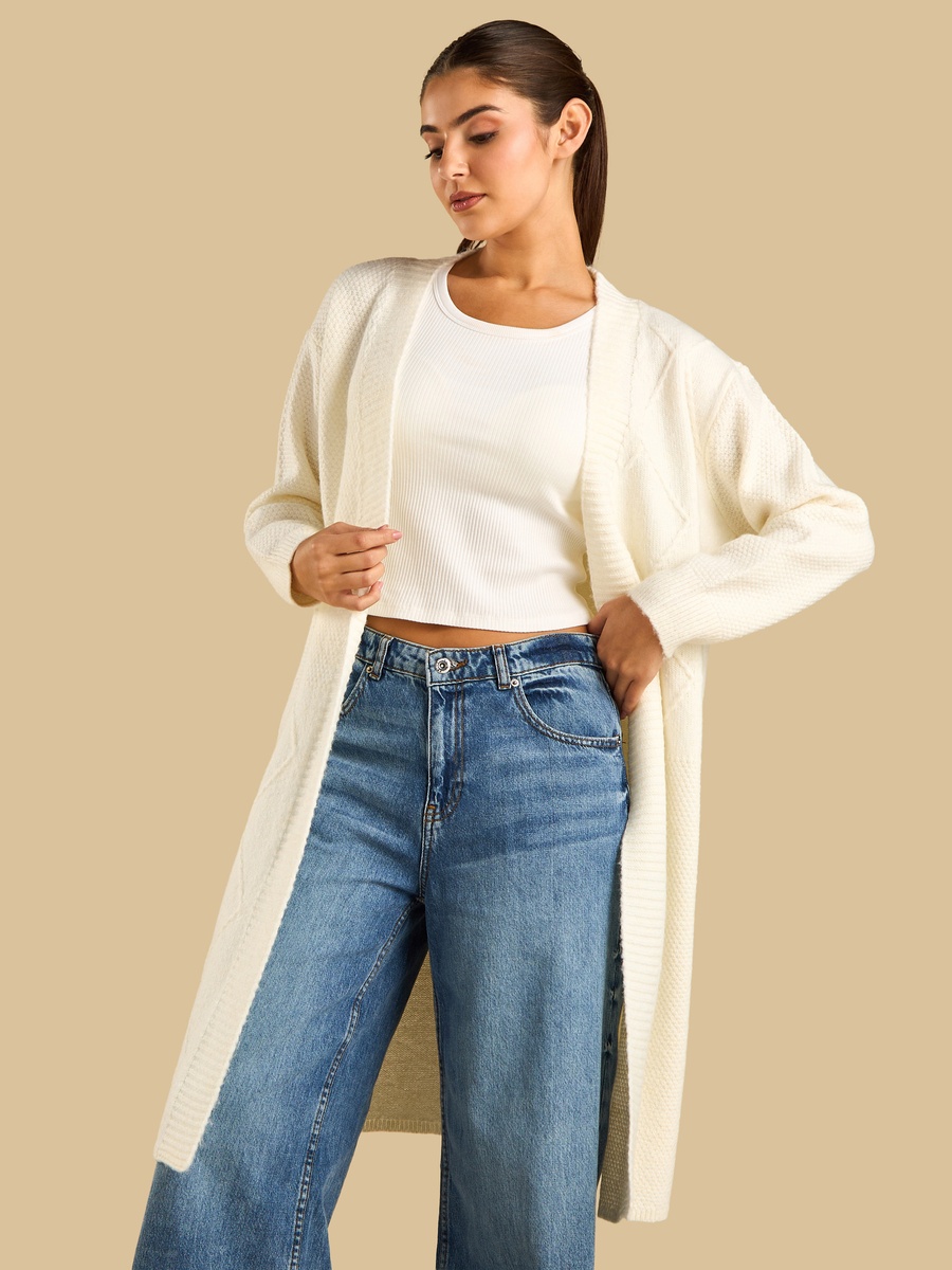 Textured Longline Cardigan