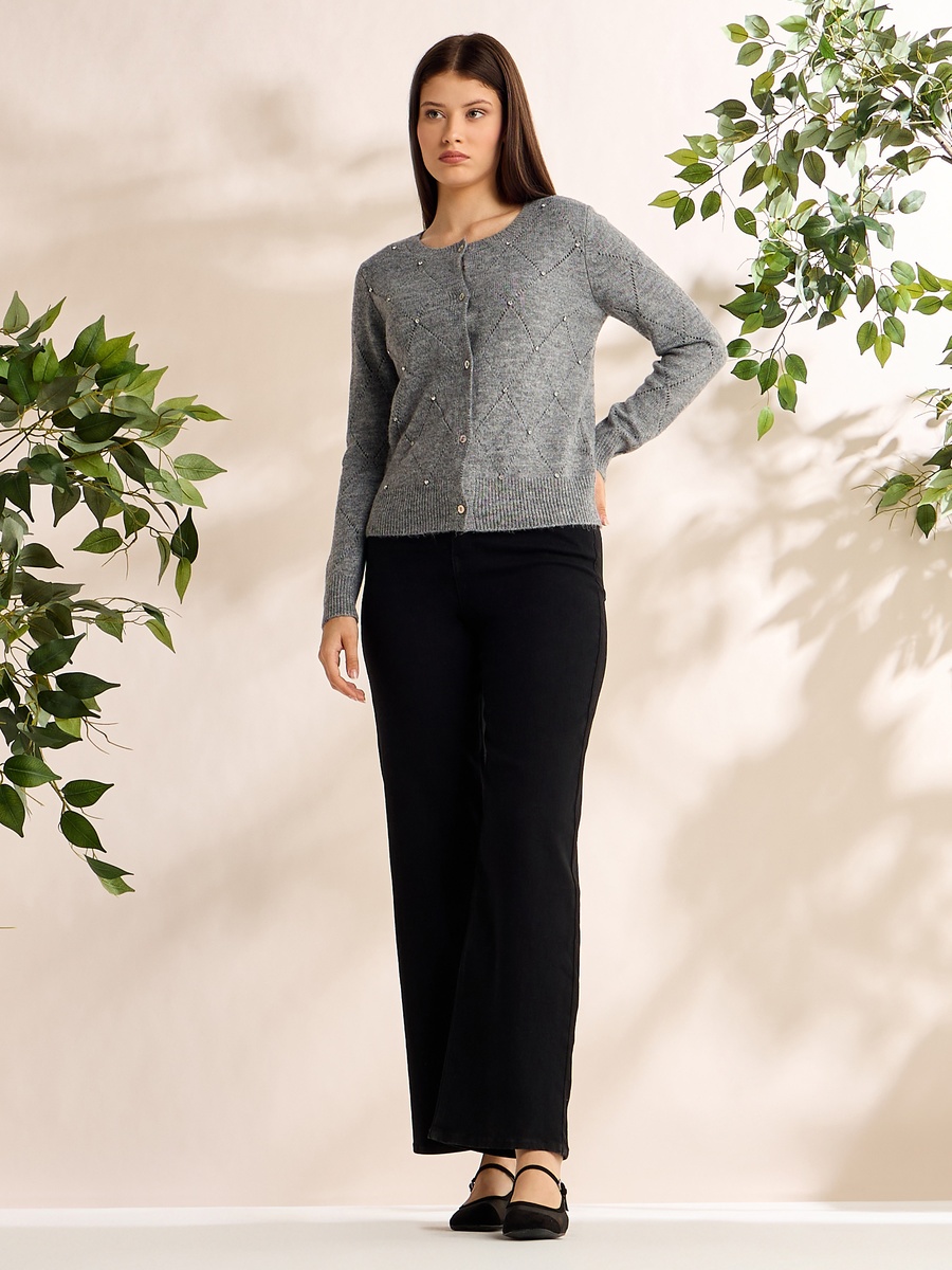 Embellished Jacquard Cardigan