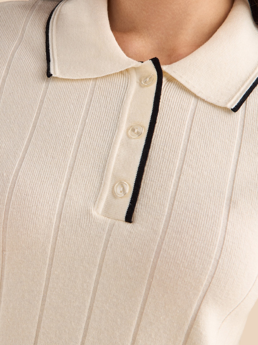 Textured Polo Sweater