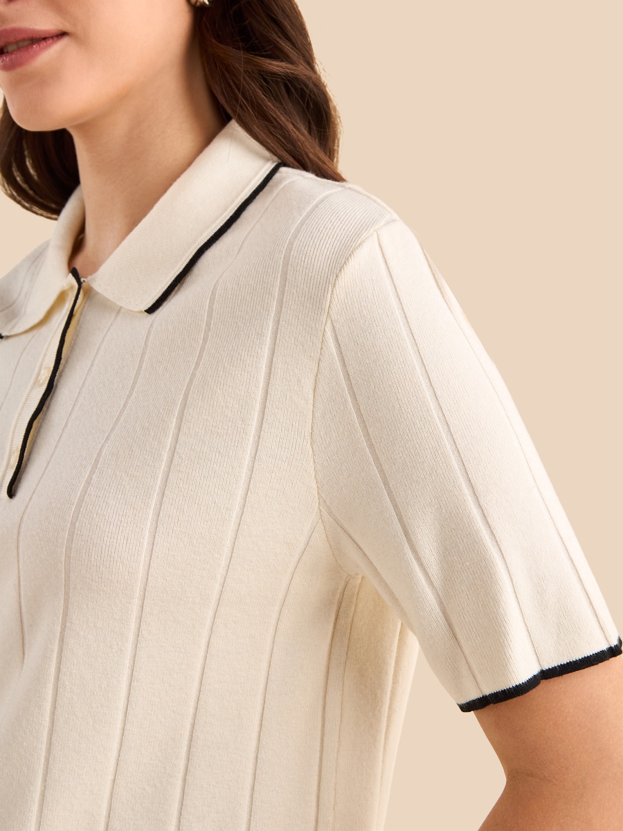 Textured Polo Sweater