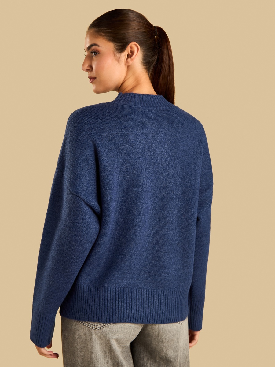Textured Oversized Drop Shoulder Sweater
