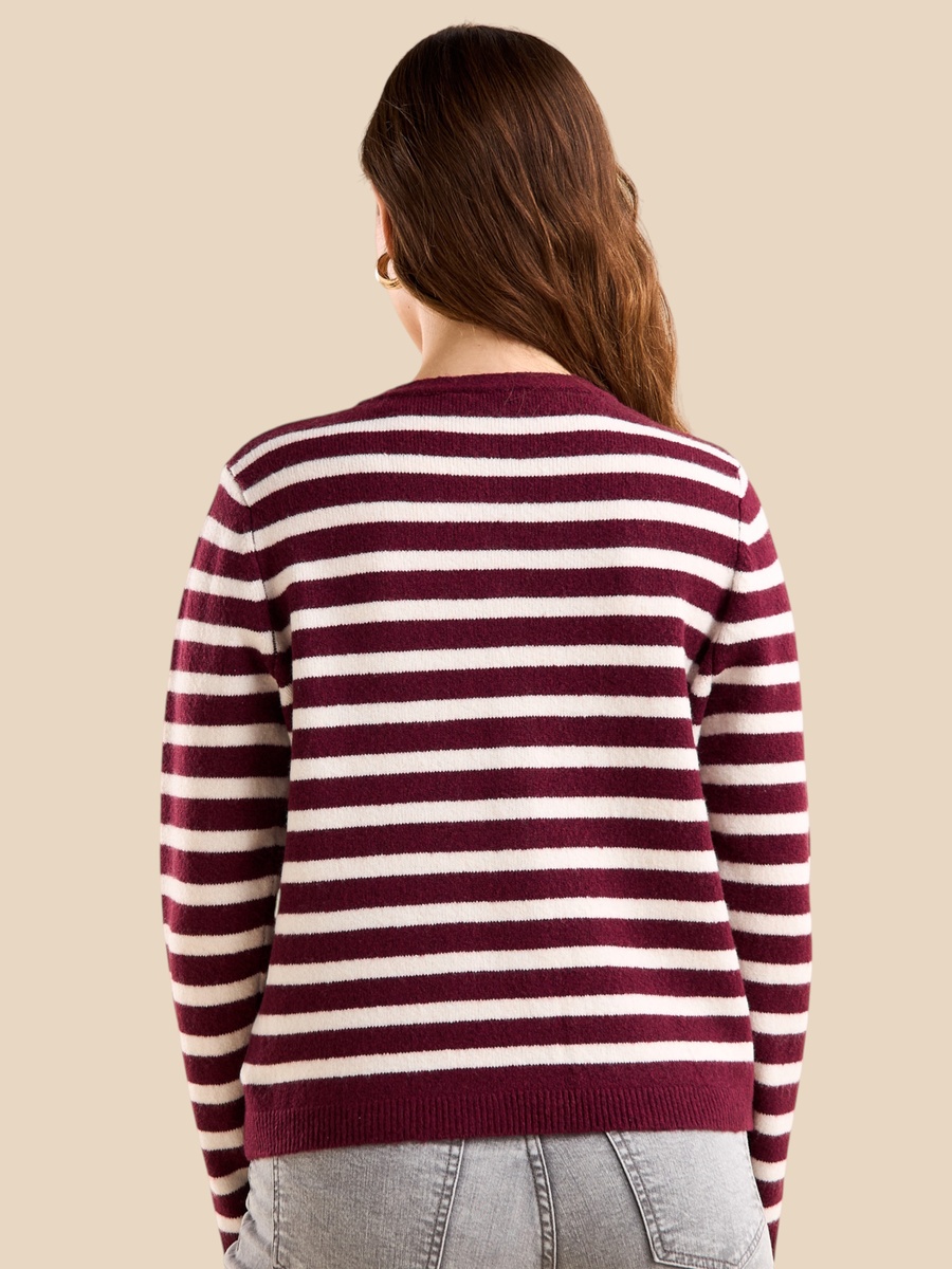 Striped Yarn Dyed Cardigan