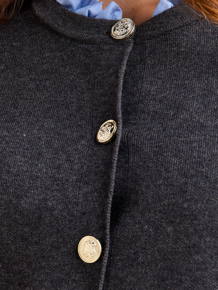 Ruffle Neck Twofer Cardigan with Pocket Detail