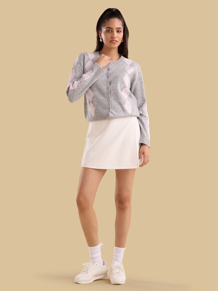 Argyle Print Cardigan