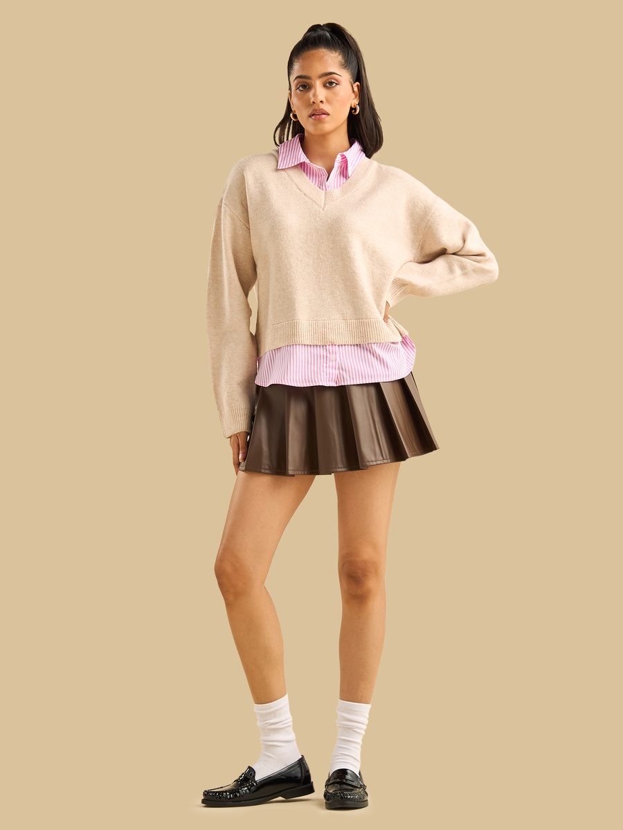 Striped Twofer Sweater