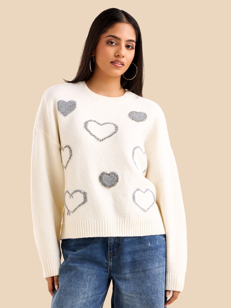 Heart Embellished Jumper
