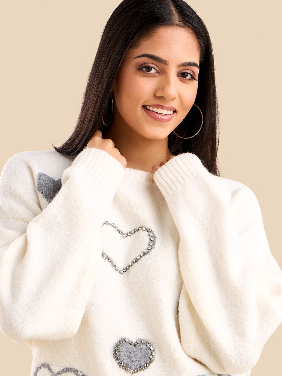 Heart Embellished Jumper