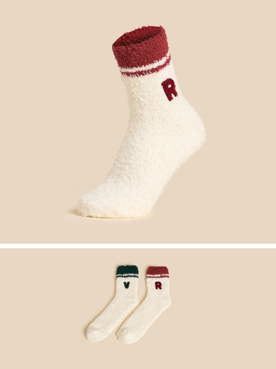 Pack of 2 - Textured Crew Length Socks
