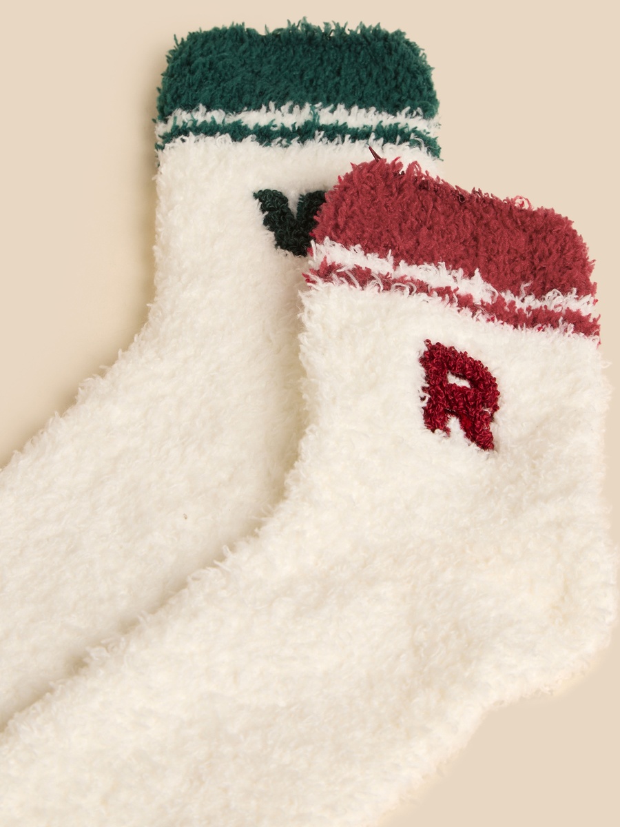 Pack of 2 - Textured Crew Length Socks