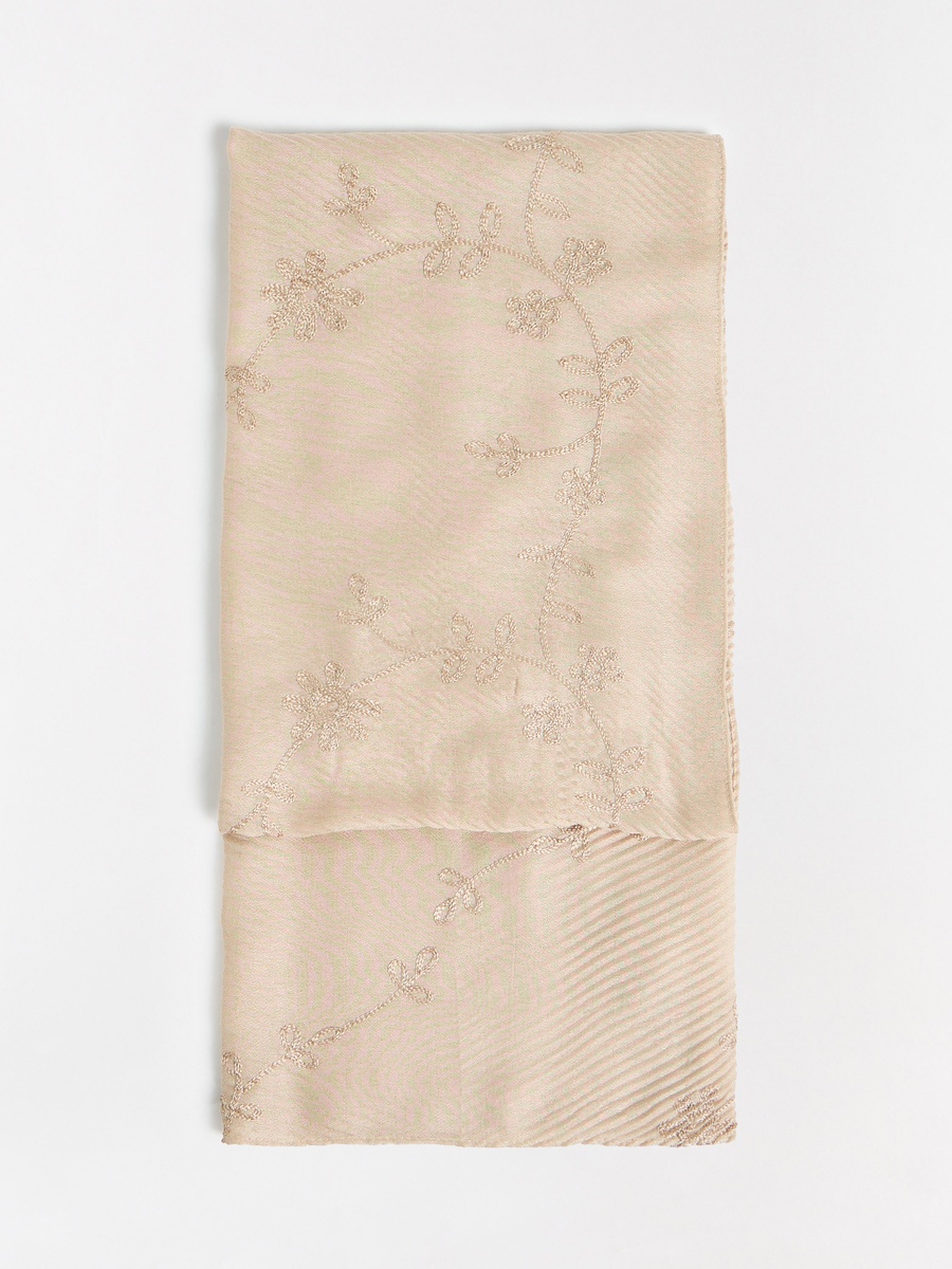 Floral Embroidered Scarf
