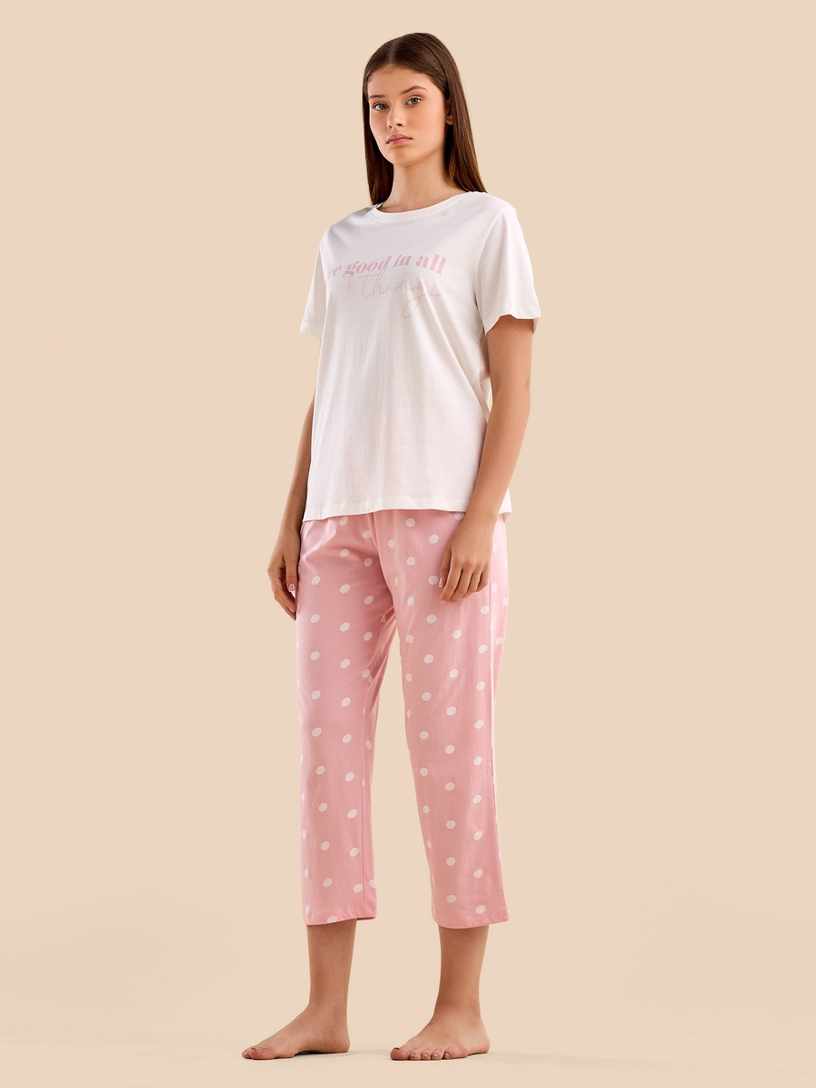 Polka Dot Print Cotton Pyjama Set