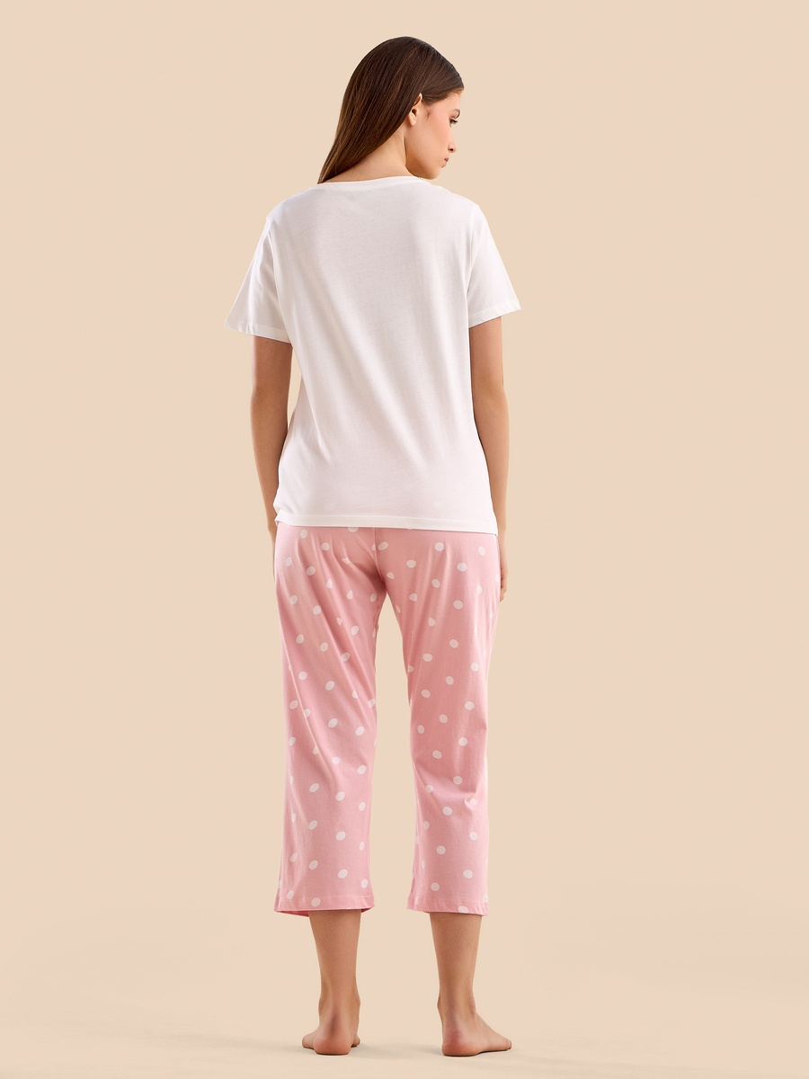 Polka Dot Print Cotton Pyjama Set