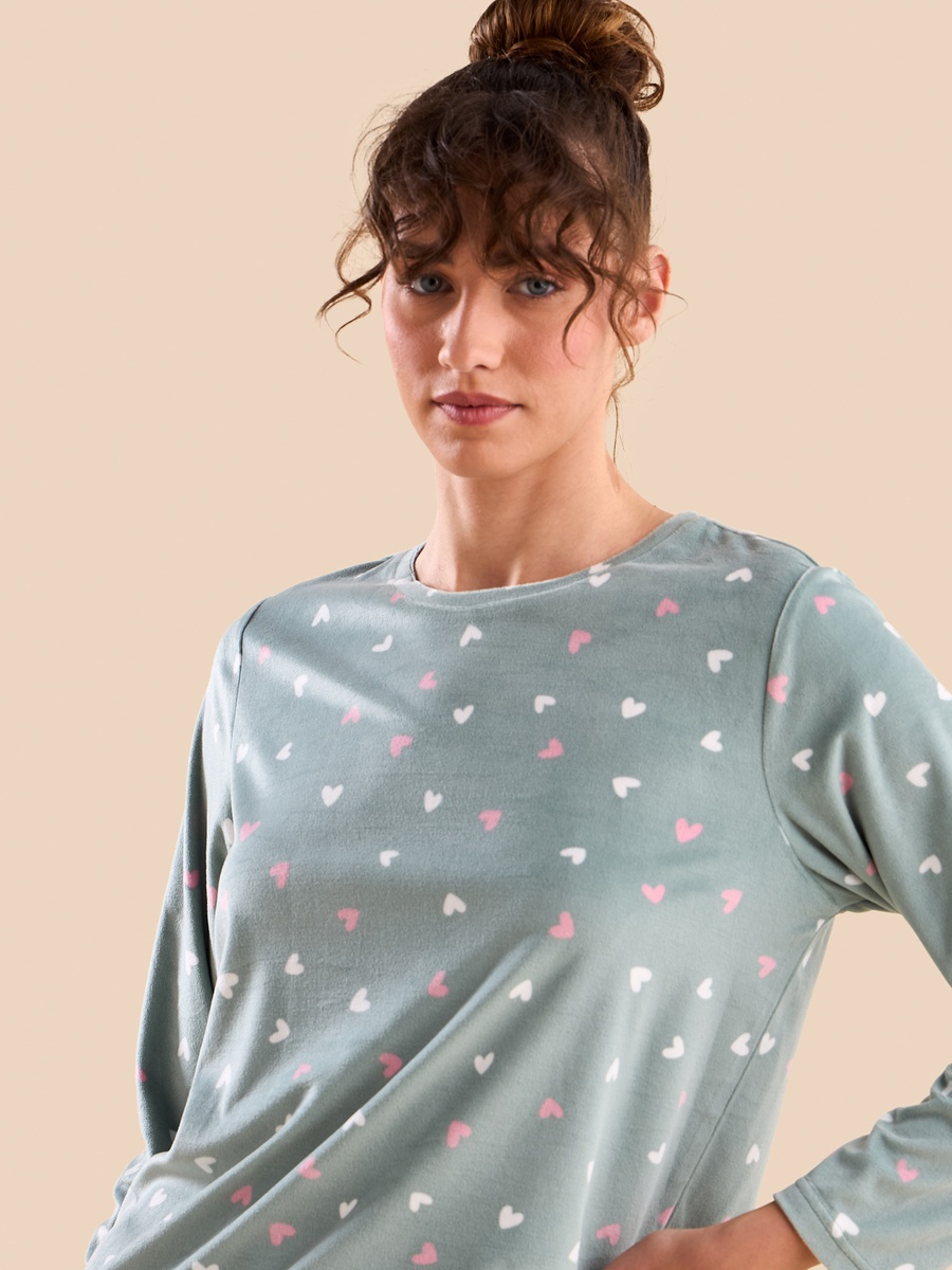 Heart Print Pyjama Set