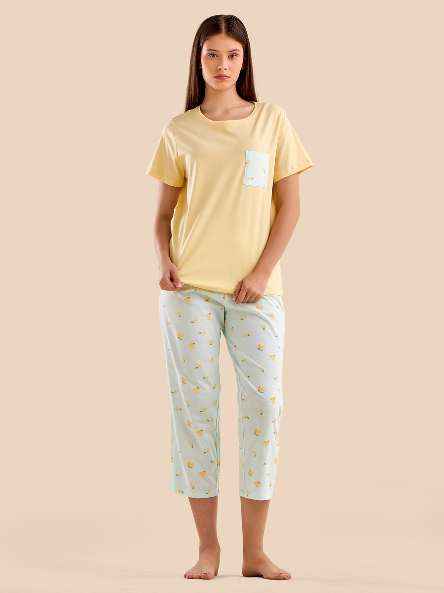 Lemon Print Cotton Pyjama Set
