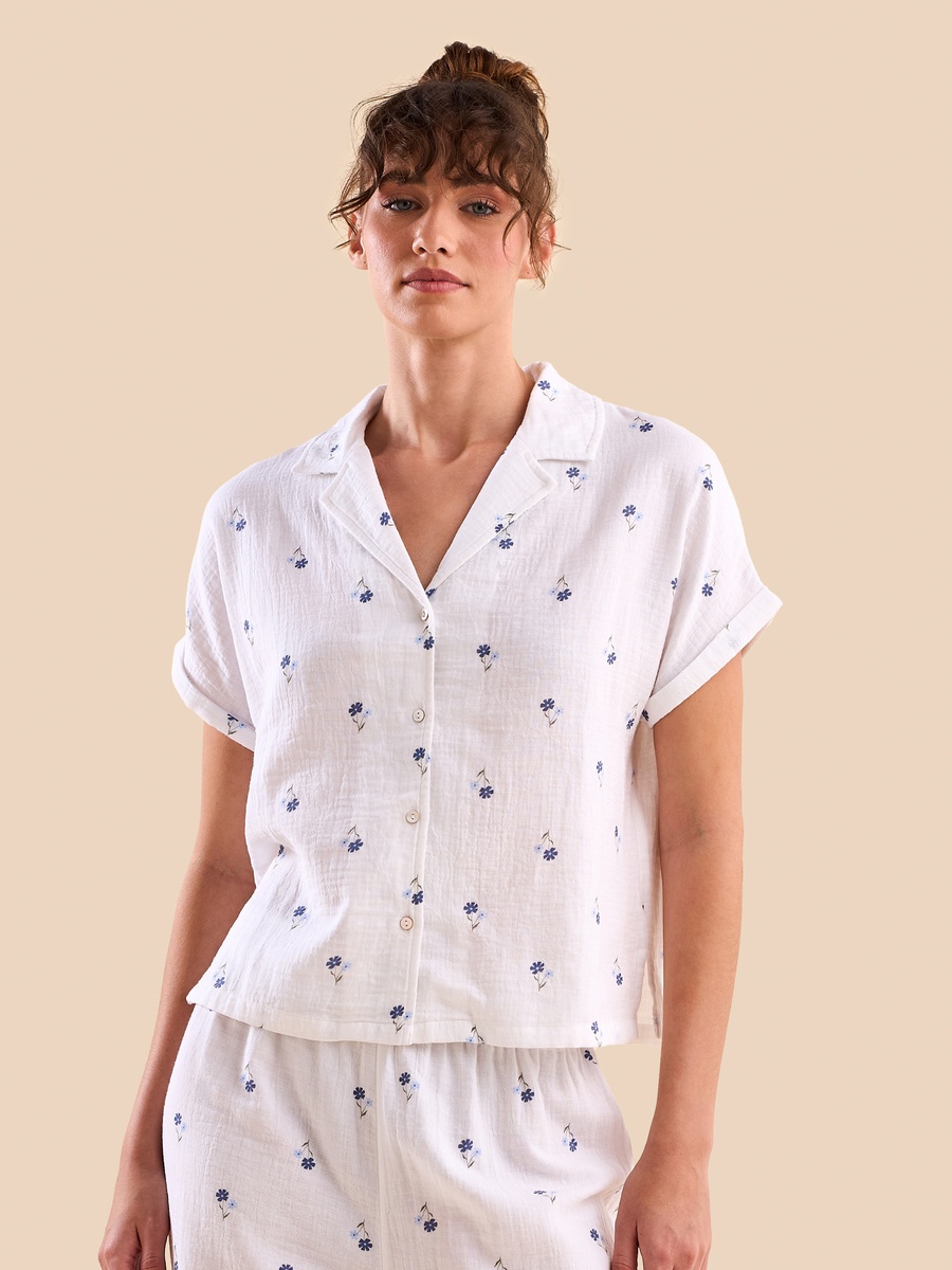 Floral Print Cotton Pyjama Set
