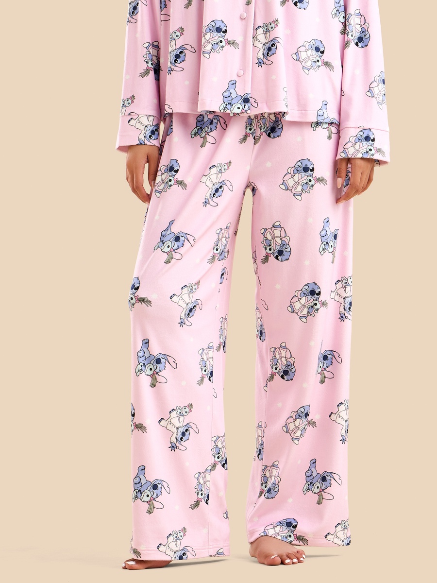 Stitch Print Velour Pyjama Set