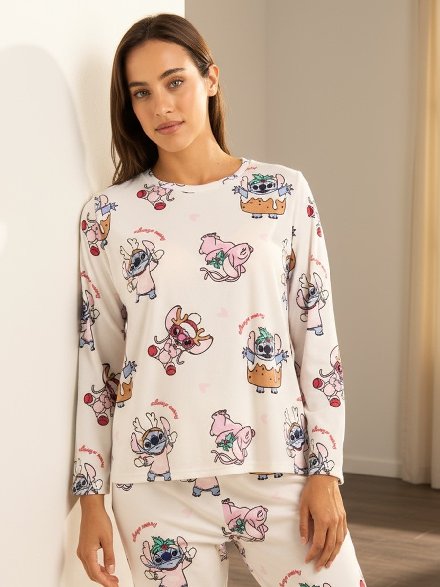 Stitch and Angel Print Pyjama Set