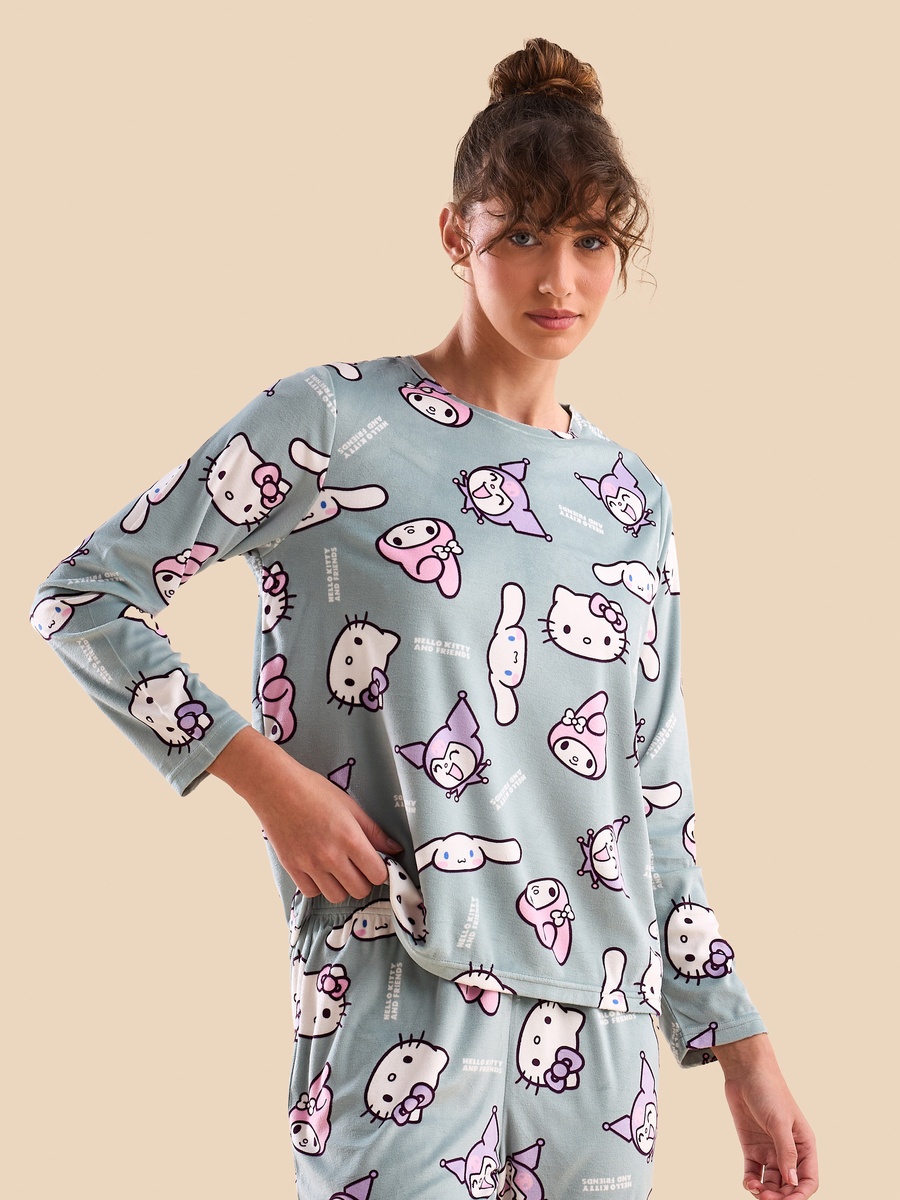 Hello Kitty and Friends Print Pyjama Set