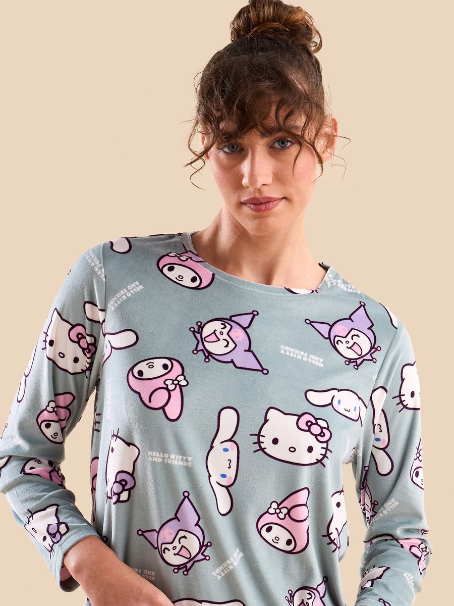 Hello Kitty and Friends Print Pyjama Set