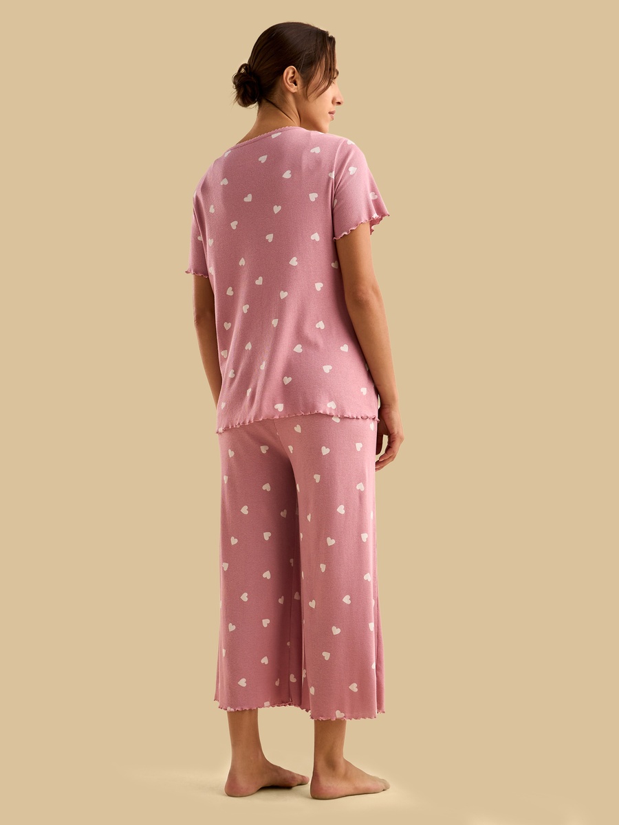 Heart Print Maternity Pyjama Set