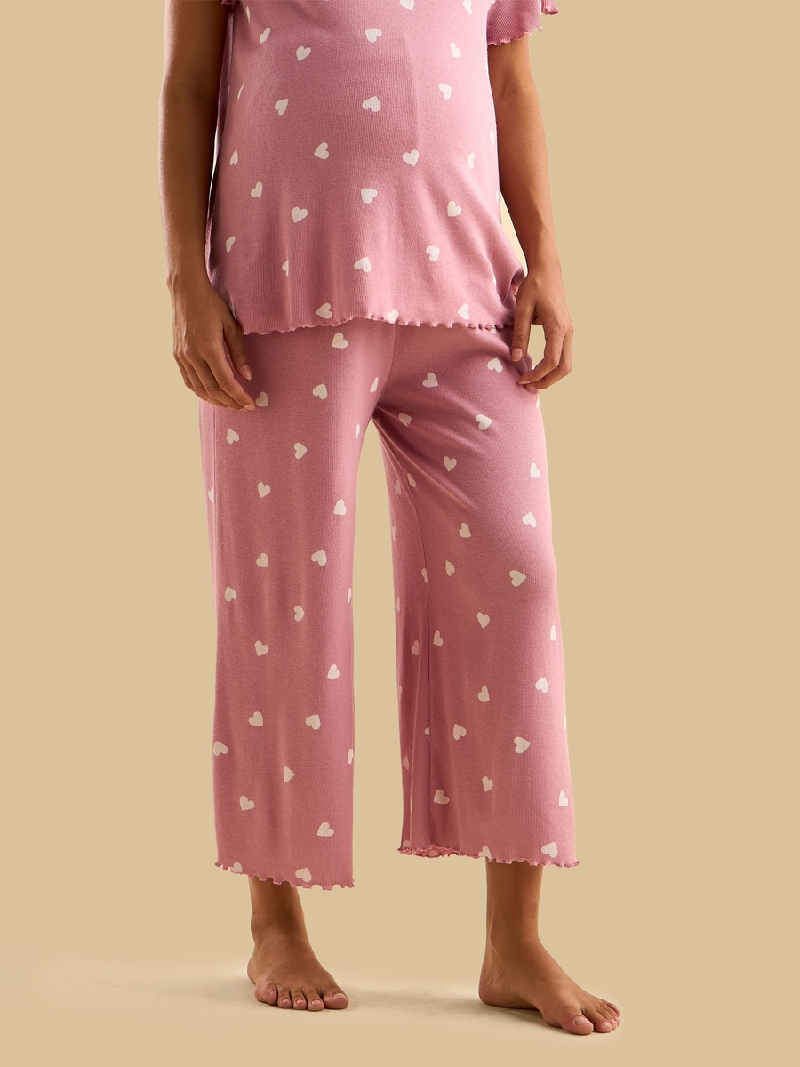 Heart Print Maternity Pyjama Set