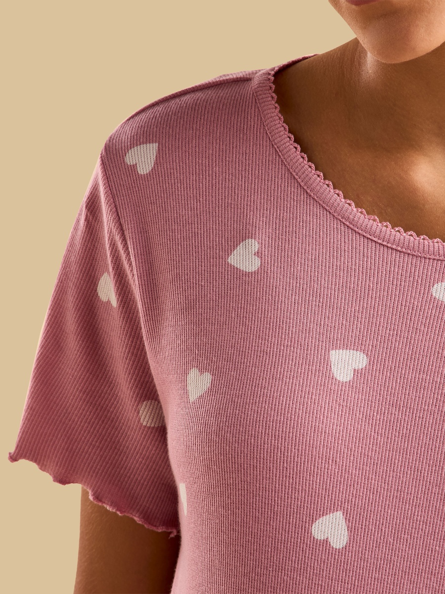 Heart Print Maternity Pyjama Set