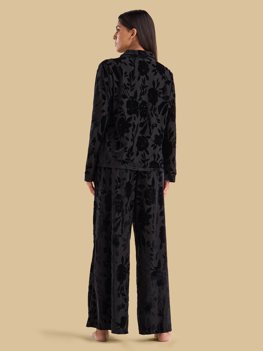 Floral Textured Pyjama Set
